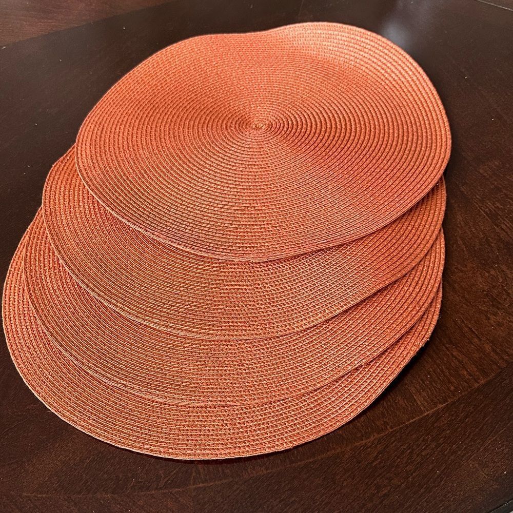 Pier 1 Rust Round Weaved Table Placemats (4)